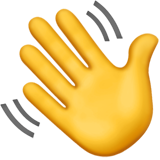 hand wave emoji yellow